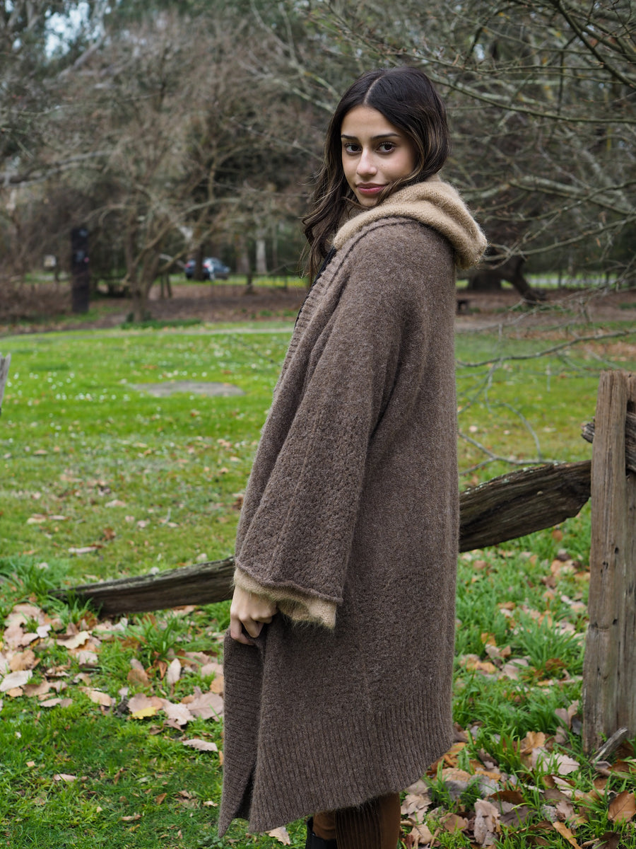 Luxe Light Weight kimono Cardi (Alpaca) - Truffle