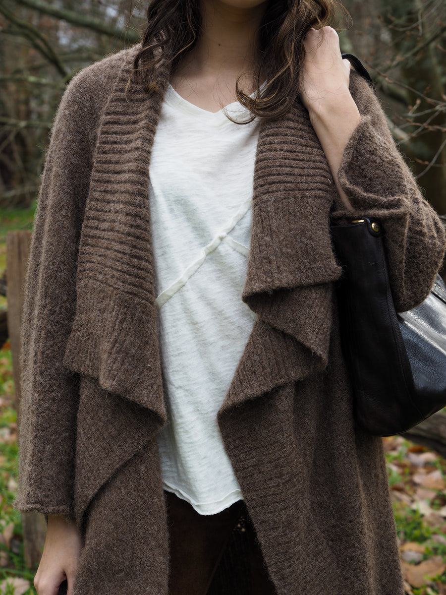 Luxe Light Weight kimono Cardi (Alpaca) - Truffle