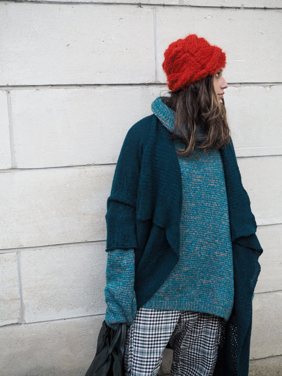 Luxe Light Weight kimono Cardi (Alpaca) - Ocean Green