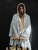 Kimono Style Cardigan With Mesh Detail (Alpaca) - Sky blue