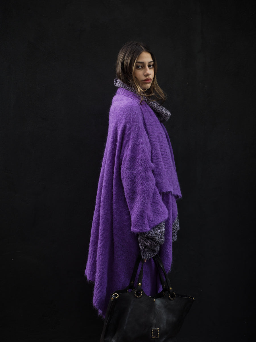 Luxe Light Weight kimono Cardi (Alpaca) - Violet