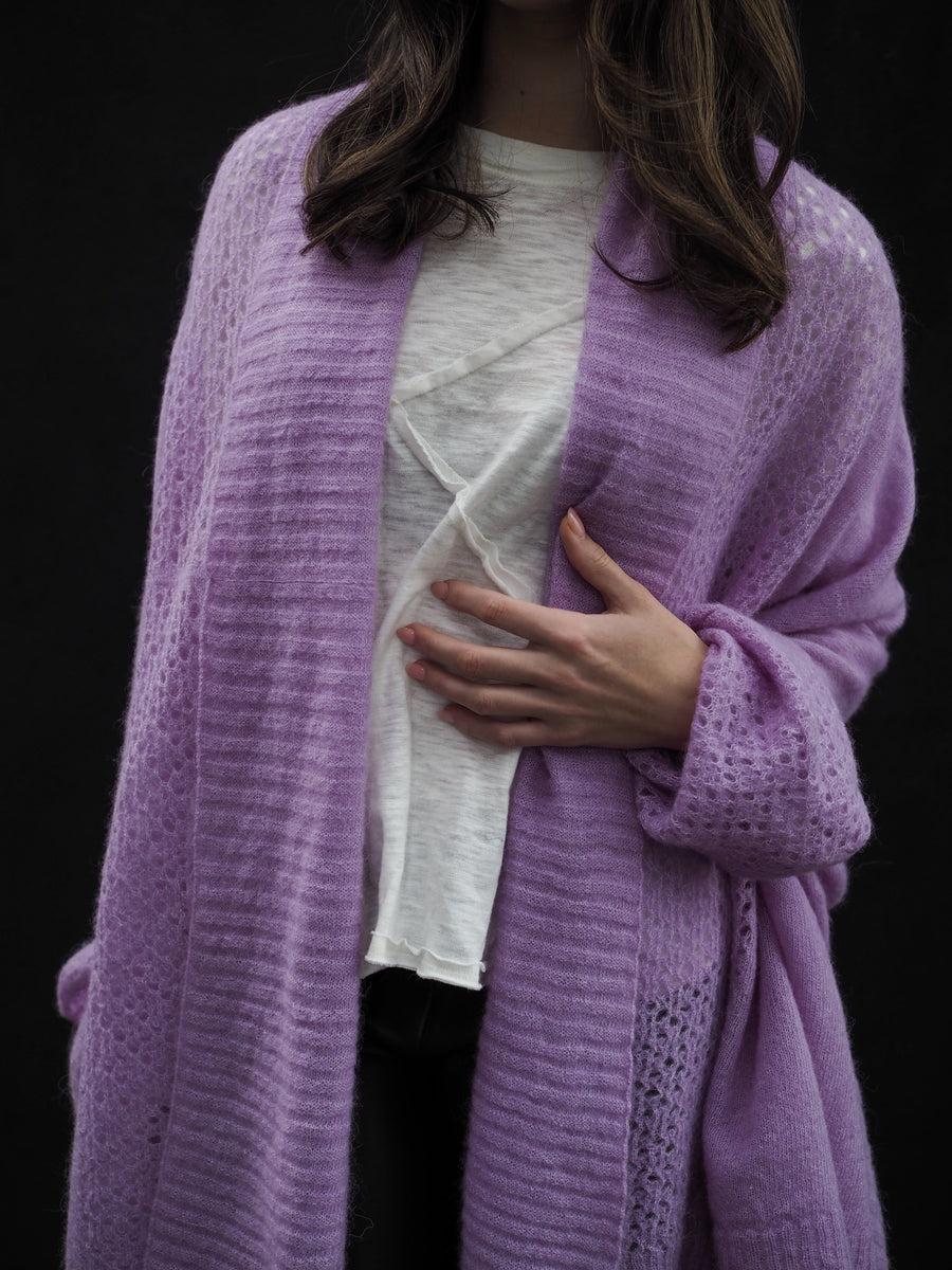 Luxe Light Weight kimono Cardi (Alpaca) Lilac