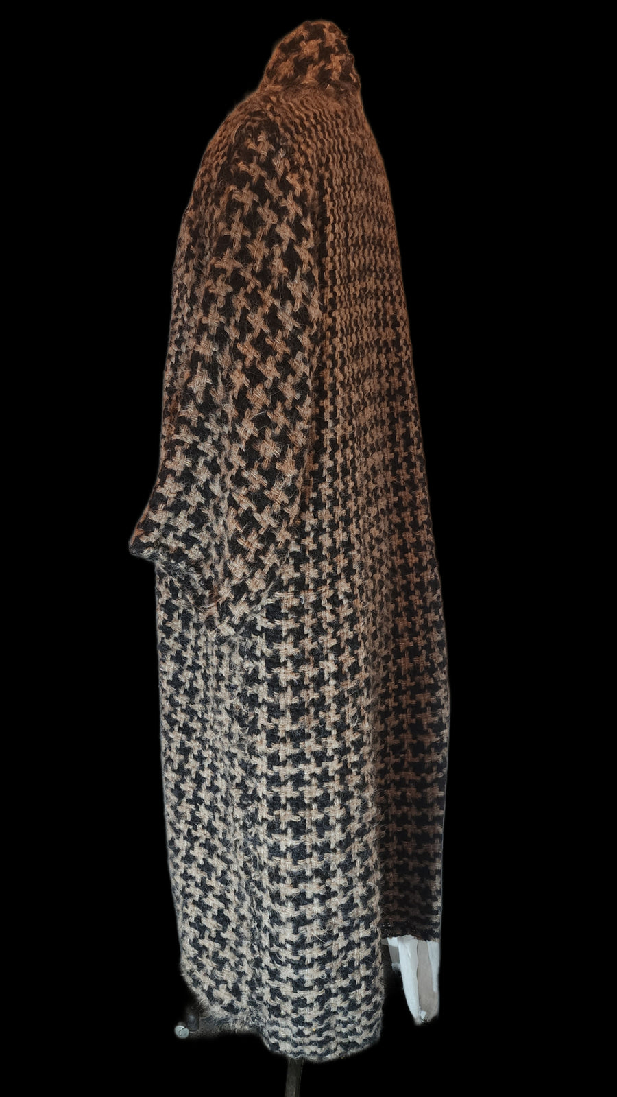Ultra Maxi handloom coat - baby Houndstooth weave
