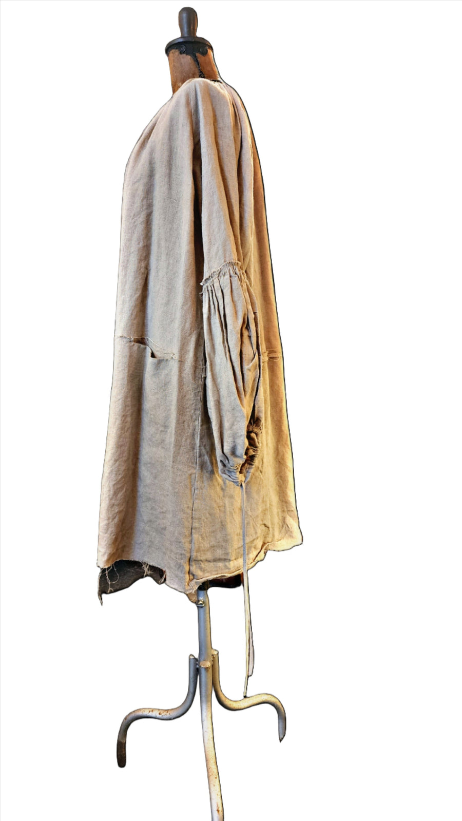 Blouse with Balloon Sleeves (Linen) - natural