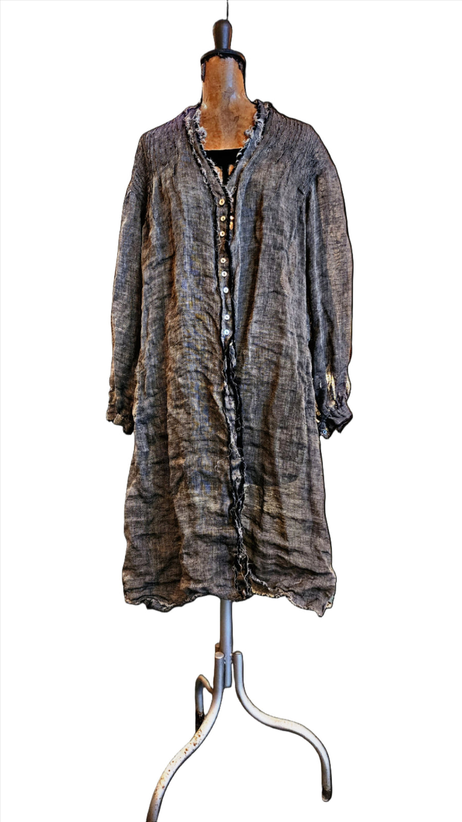 Pin-tuck duster / shirt dress - Linen Gauze