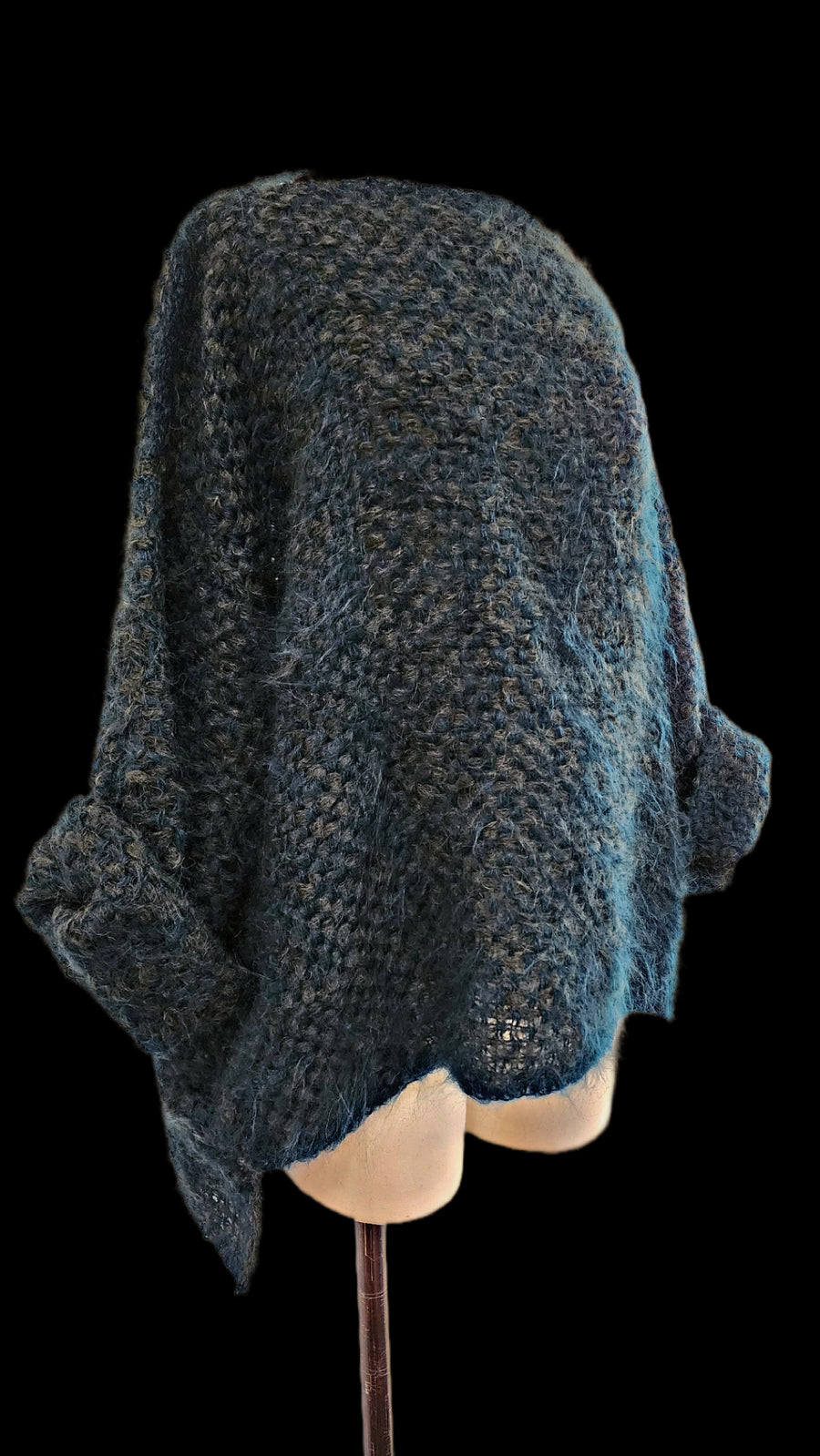 Hand loom Alpaca sweater 2 tone - burnt orange-cobalt