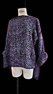 Hand Loom 2 Tone Sweater (Alpaca) Sky - Merlot