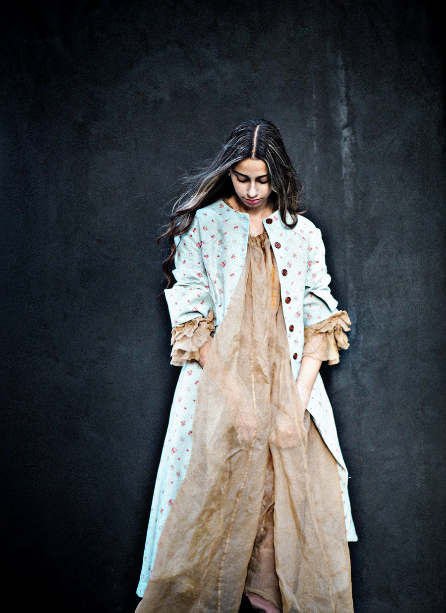 Maxi Riding Coat (Linen)- Flora Print