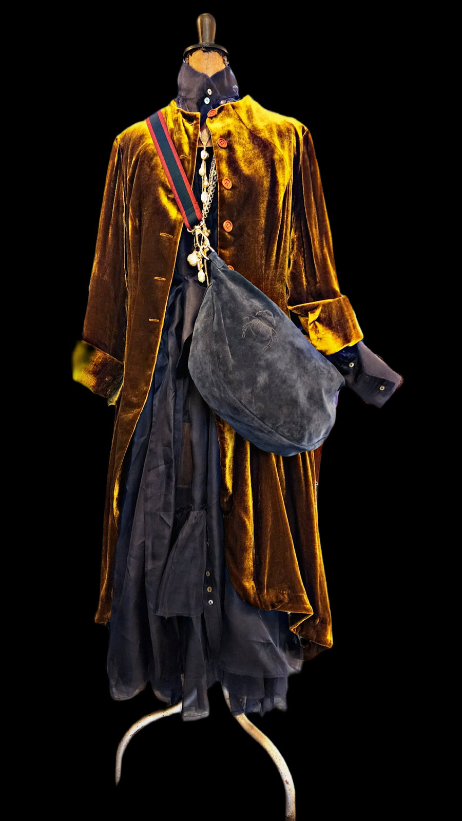 Maxi Riding Coat -(Silk) - Black