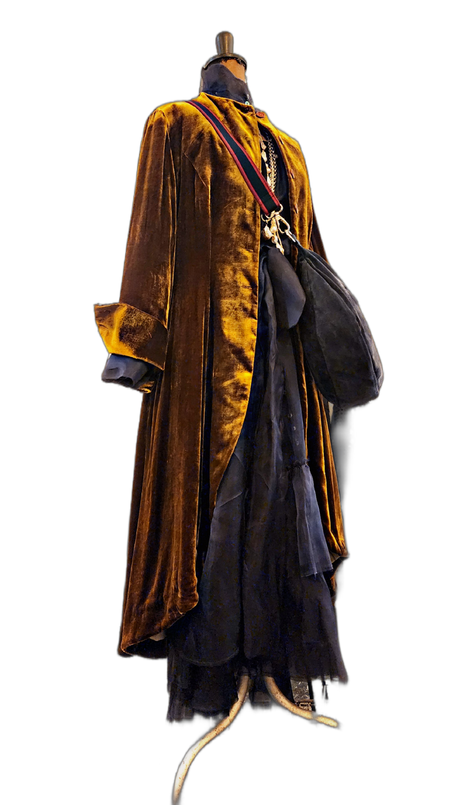 Maxi Riding Coat (Silk Velvet) - Mocca