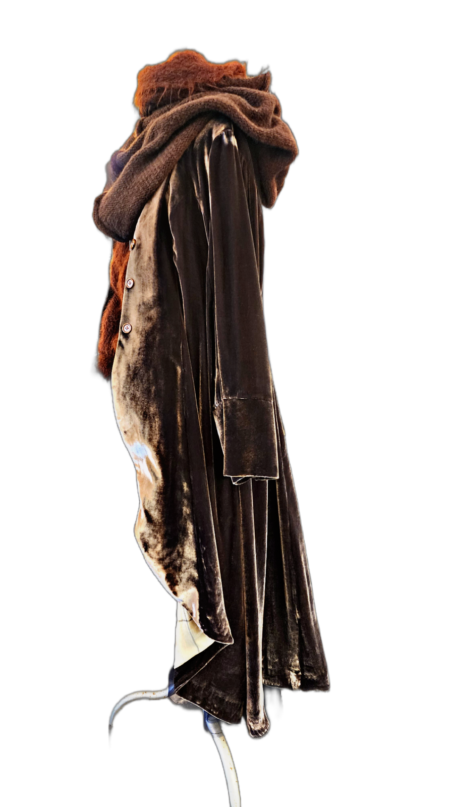 Maxi Riding Coat (Silk Velvet) - Mocca