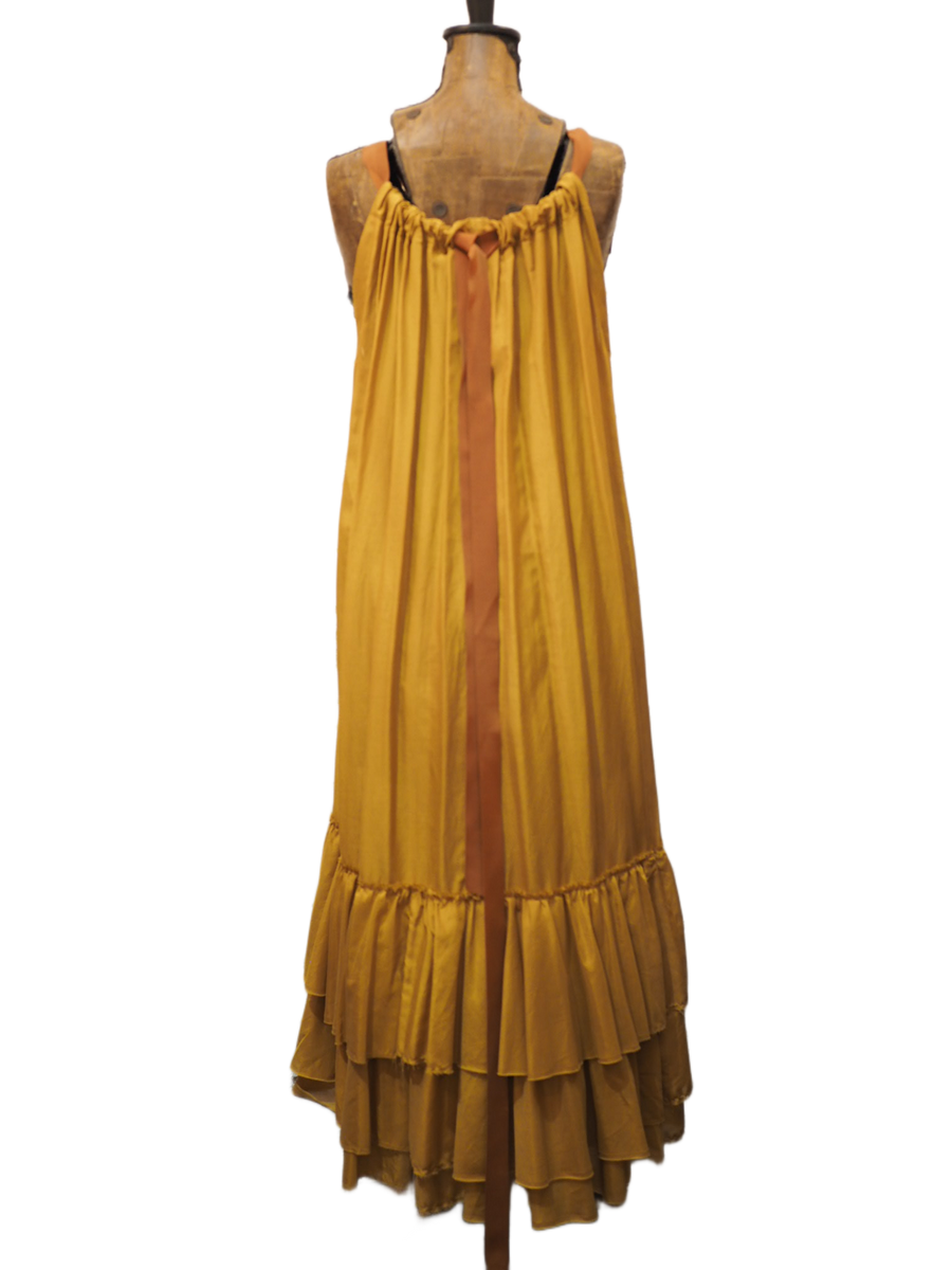 Swan dress - Silk Cotton saffron