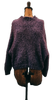 Hand-knit crew neck sweater (alpaca) - Purple