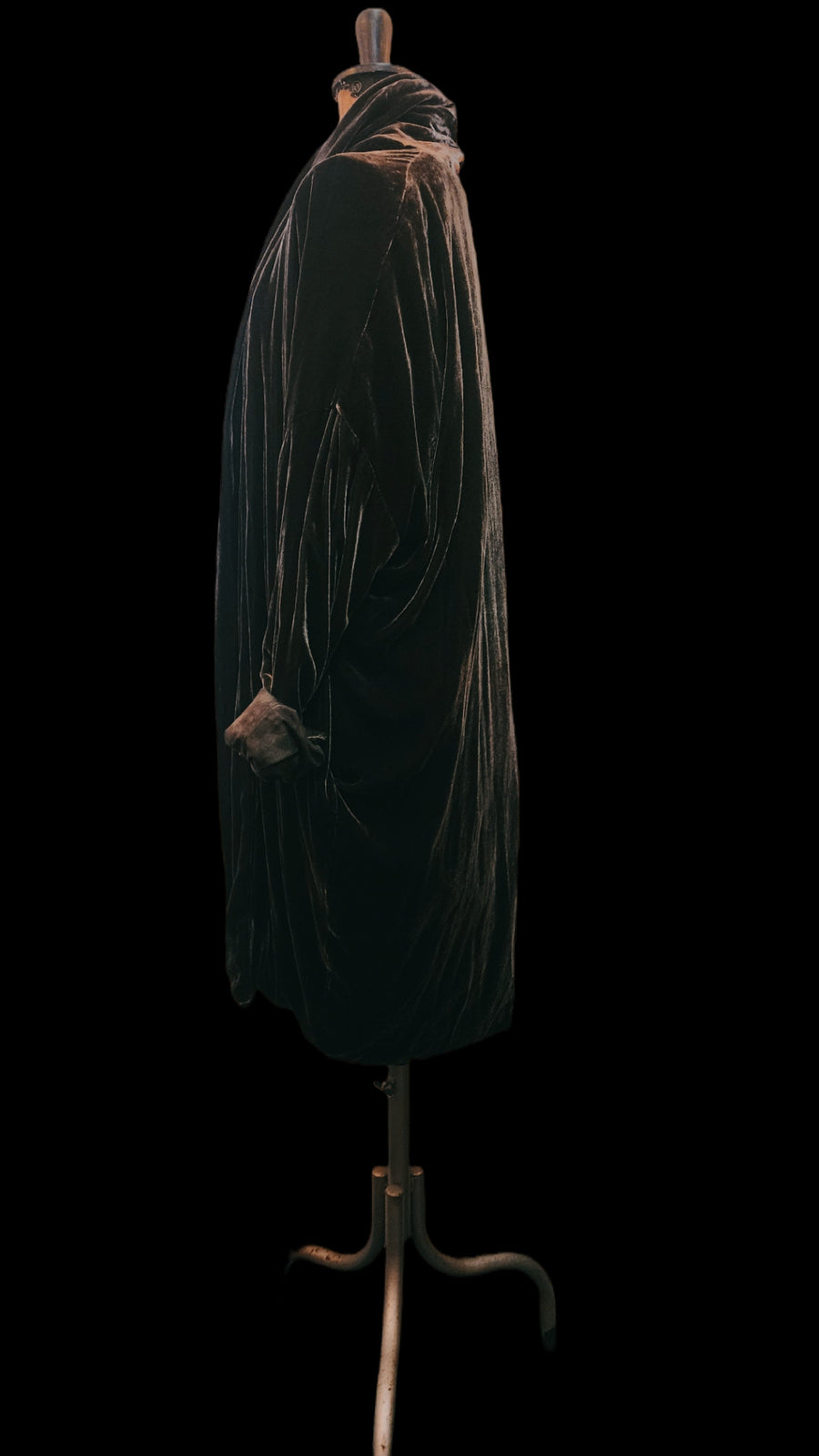 Cocoon Coat (Silk Velvet ) - Khaki Green