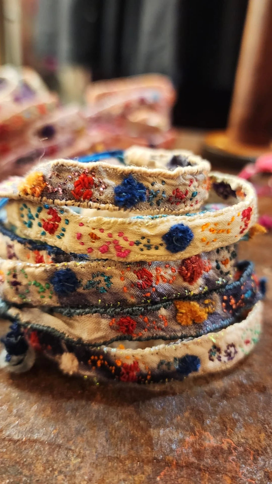 Antonia Rossi hand embroidered silk bracelet