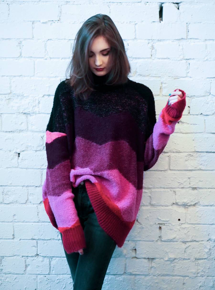 Amano Chevron Alpaca Knit Sweater