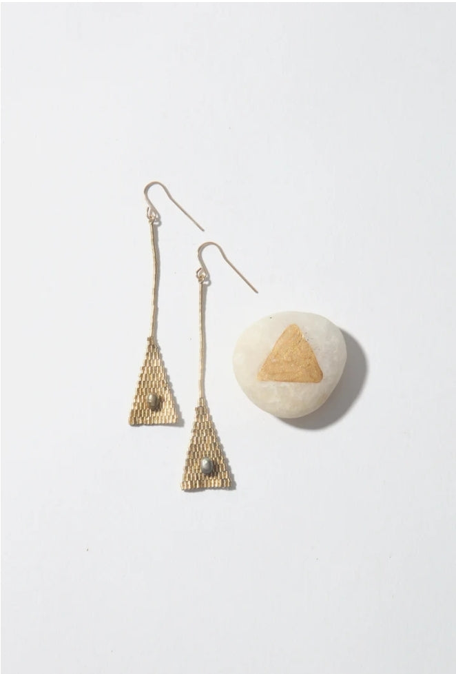 Dove pyramid earrings