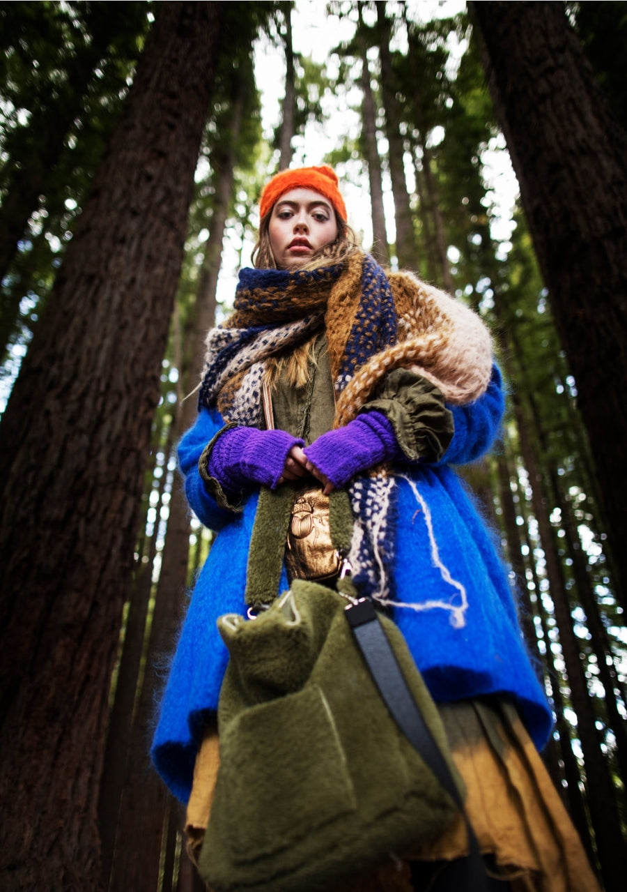 Cocoon Coat (Mohair) - Orange