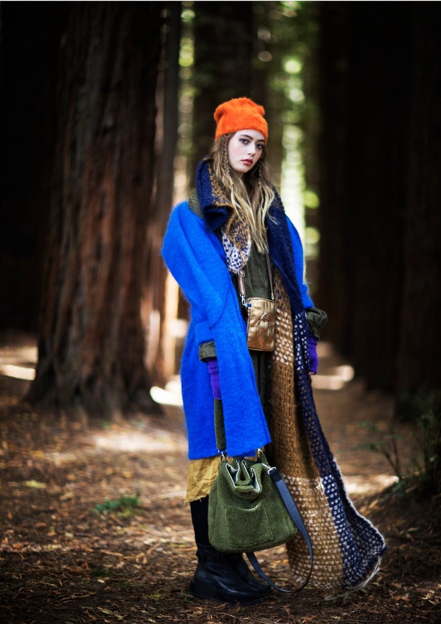 Cocoon Coat (Mohair) - Orange
