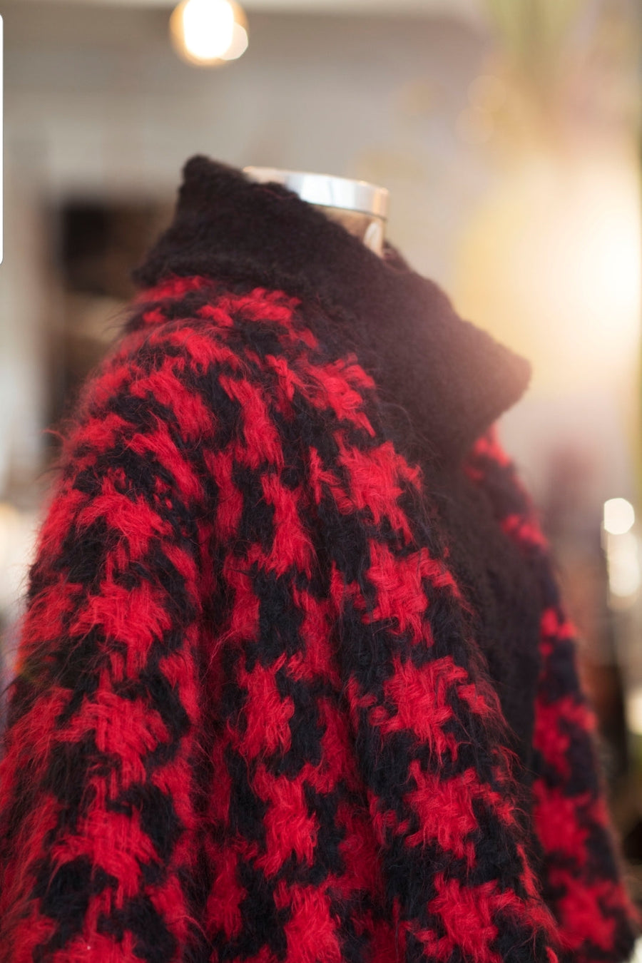 Hounds-Tooth Swing Jacket (Alpaca) Camel-Black