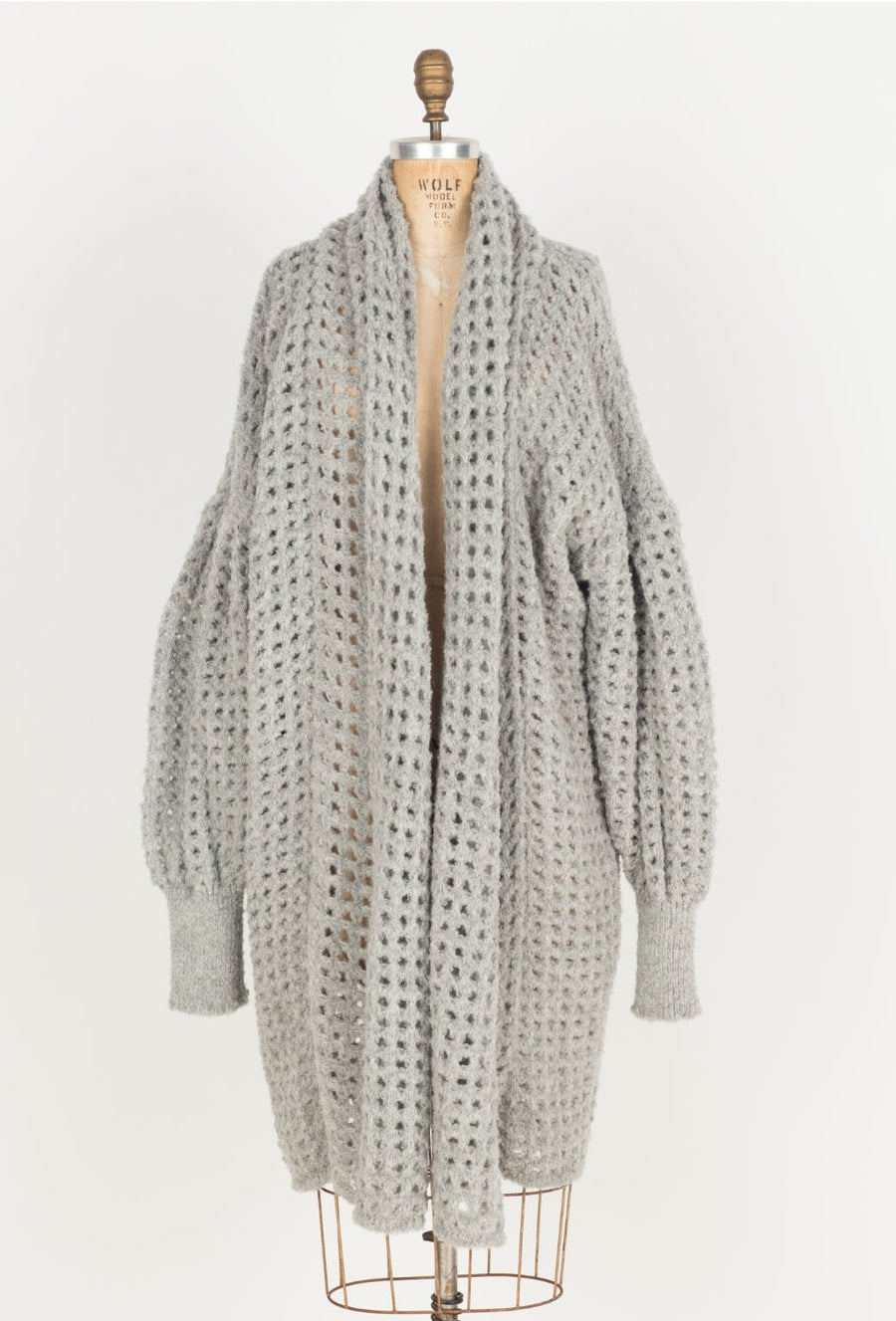 Balloon Sleeve Coatigan (Alpaca) - Mocca Marble