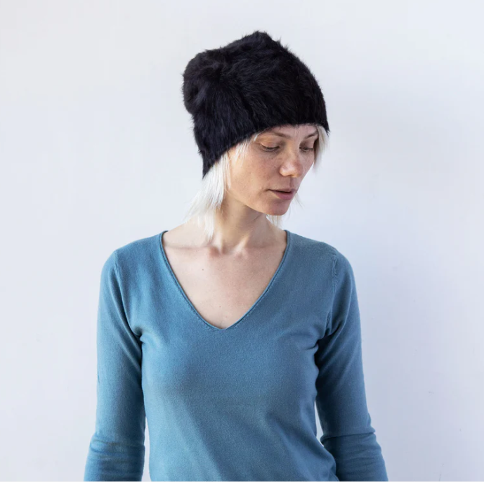 Cuffia Angora Black