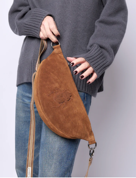 Scarab Belt Bag - Cognac Suede