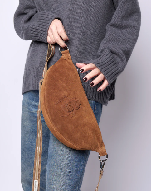 Scarab Belt Bag - Cognac Suede