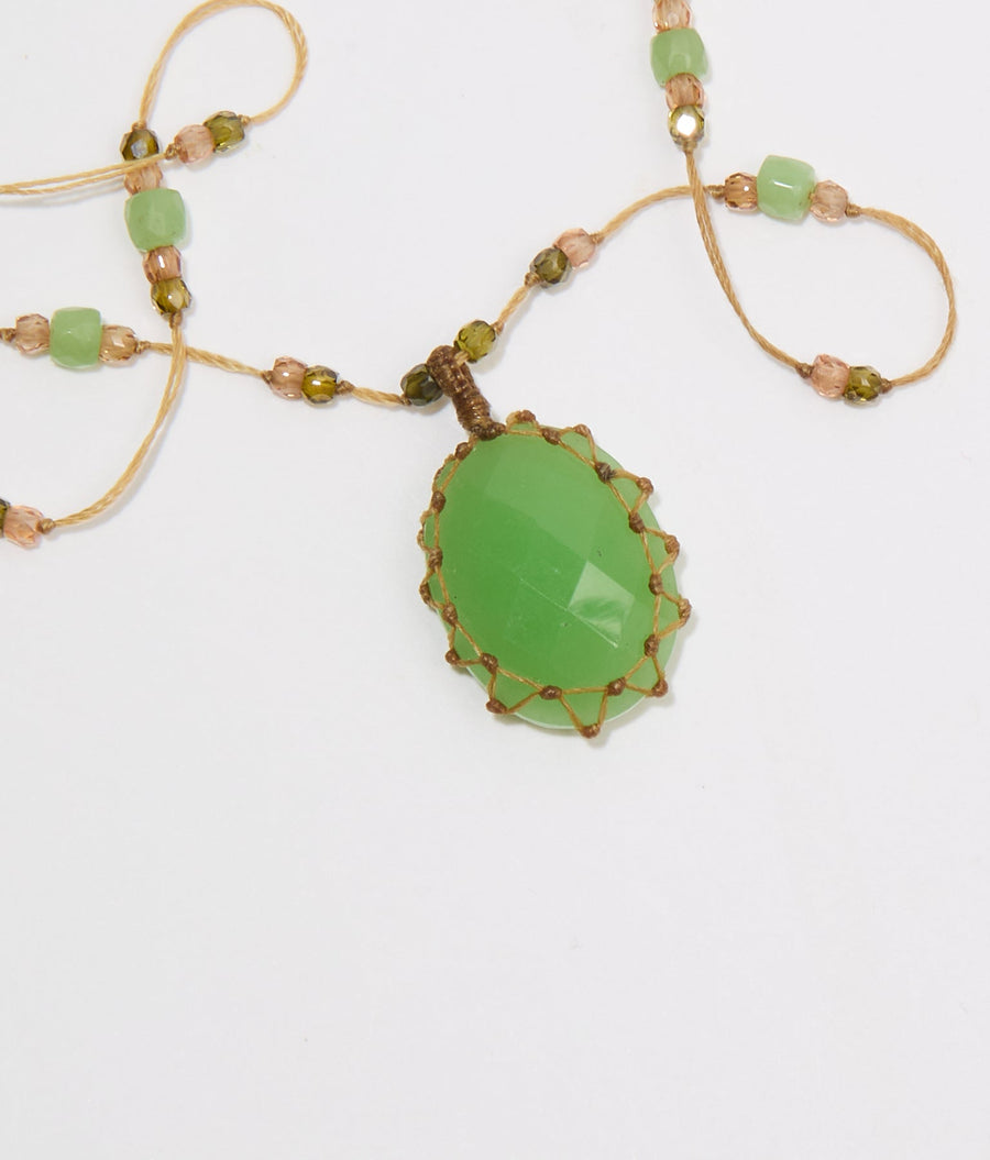 Short Tibetan Necklace - Chrysoprase