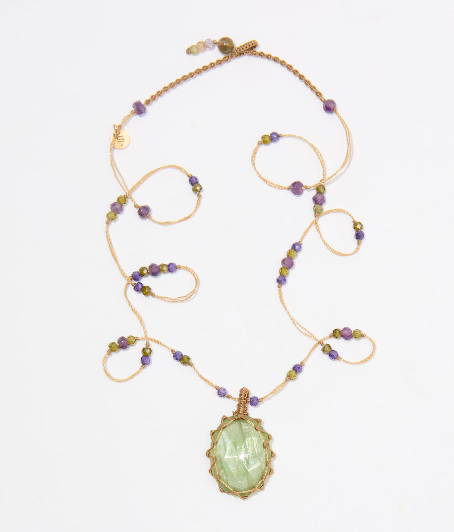 Short Tibetan Necklace - Green Kyanite