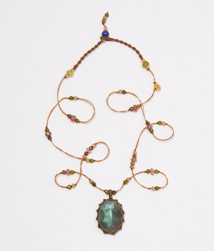 Short Tibetan Necklace - Blue Labradorite