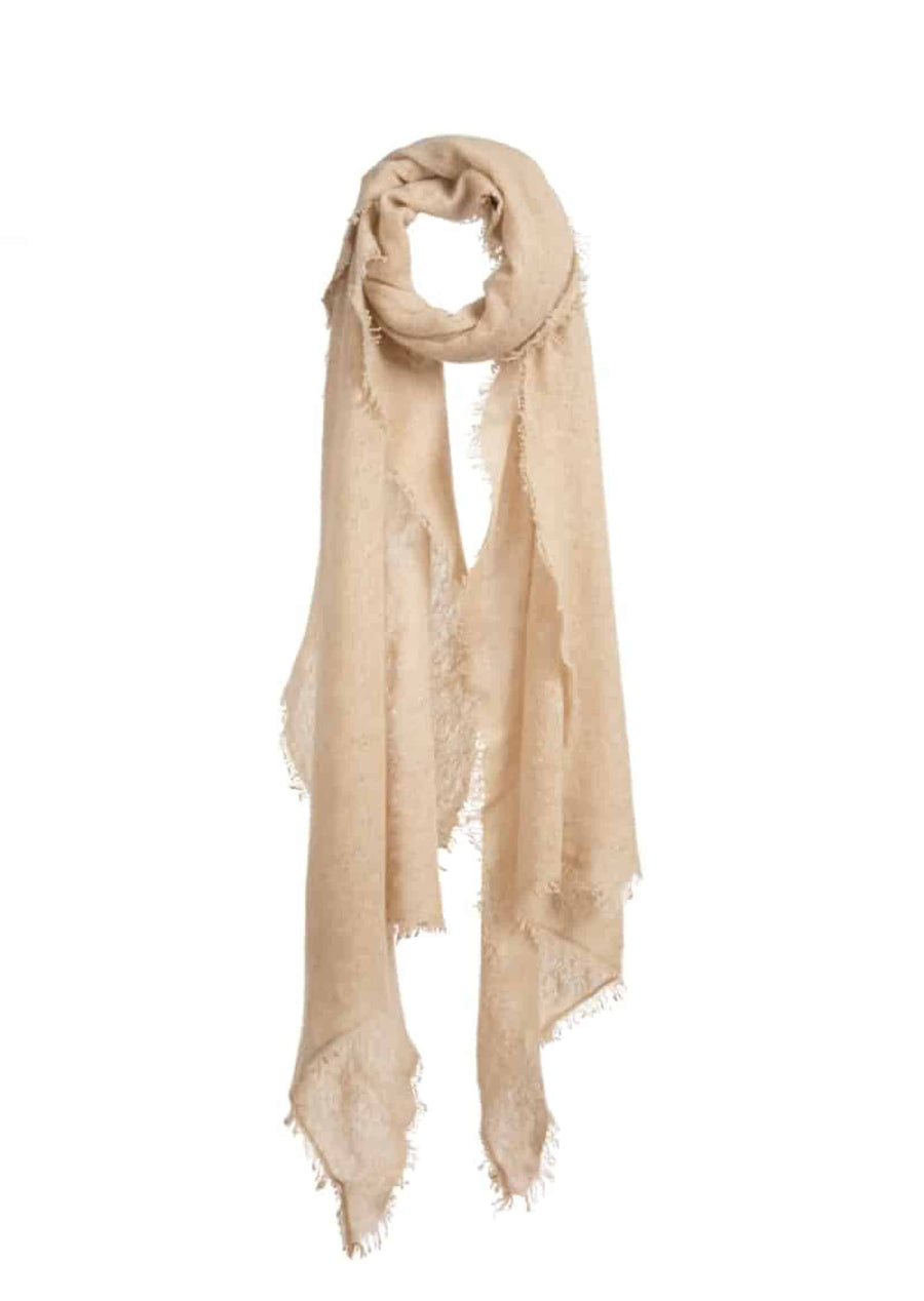 Open Knitted Shawl Plain ( Baby Cashmere ) Oatmeal