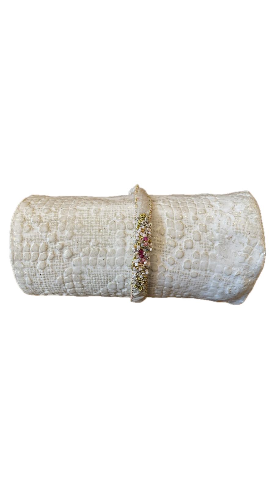 Antonia Rossi hand embroidered and beaded silk bracelet