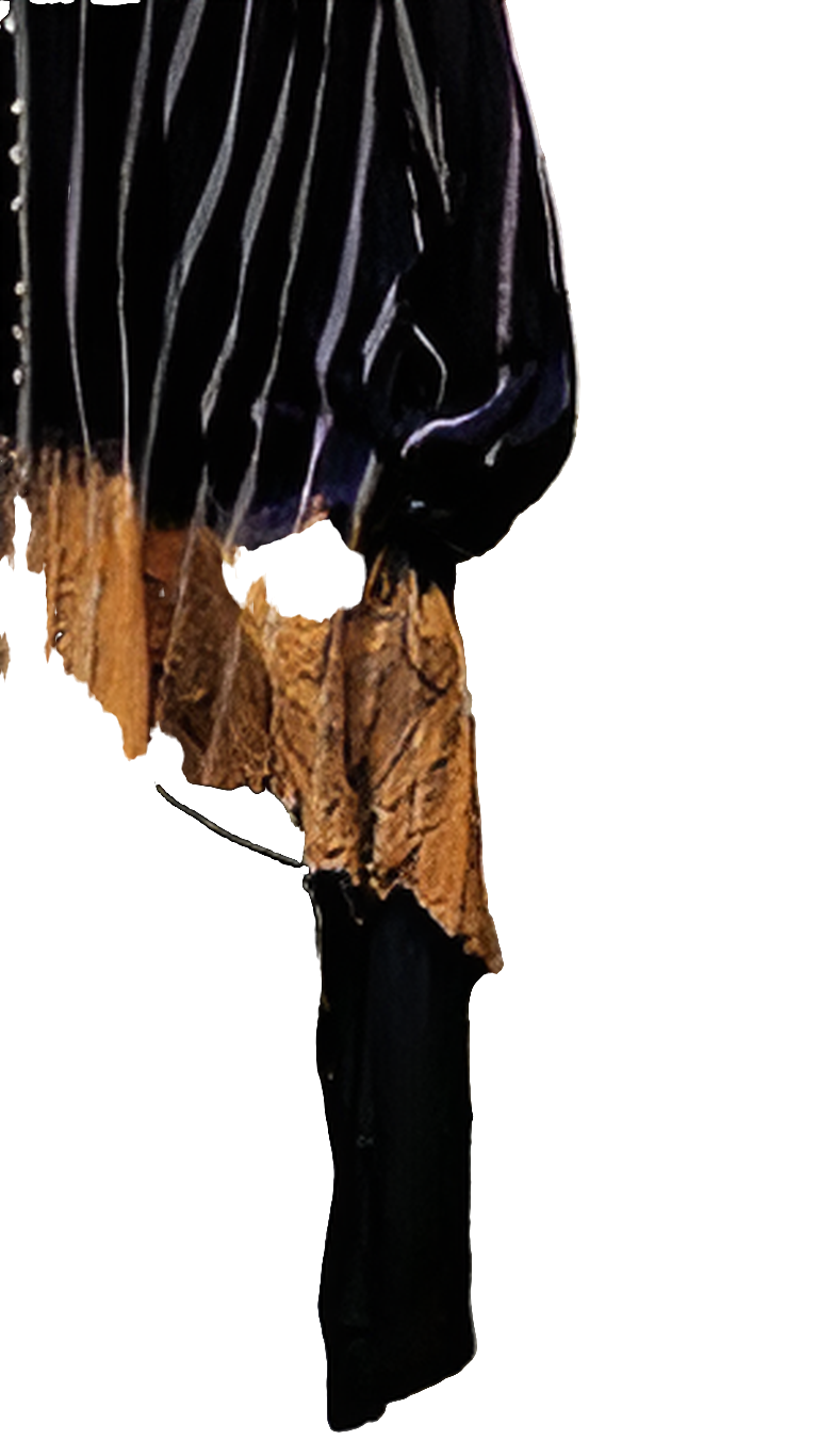 Pin-Tuck Oversize Shirt (Linen-Pinstripe ) Acid Wash Indigo