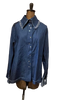 Shirt with cabbage sleeve and collar (denim) - Denim Blue