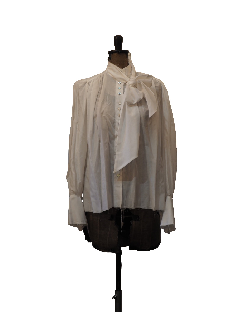 Button through Blouse (Silk Cotton) - Ivory