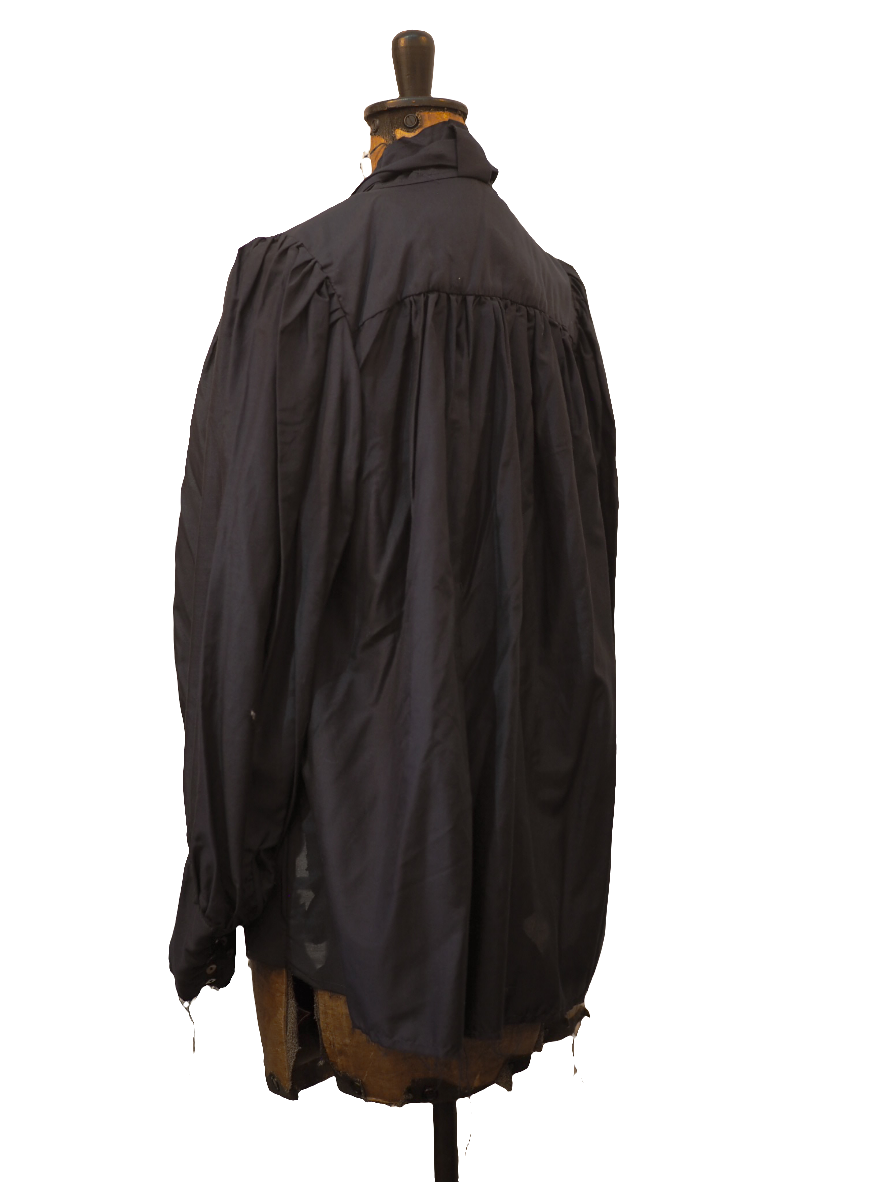 Button Through Blouse With Optional Neck Tie (Silk) - Navy