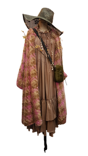 Handloom Maxi coat in houndstooth weave - Bespoke pink/nude