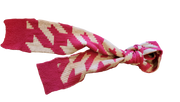 Houndstooth Jacquard Scarf (Alpaca) Magenta Pink-Silver Grey