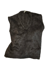 knitted V neck Vest (Alpaca) - Black