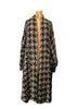 hand loom hounds-tooth weave super maxi coat