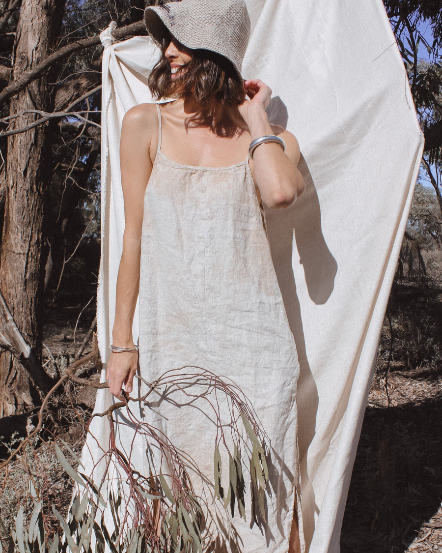 Slip Dress Linen - Red