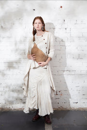 Maxi Riding Coat (Linen) - Herringbone Natural