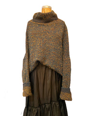 Freckles Funnel Neck Sweater (Alpaca)- Ocean