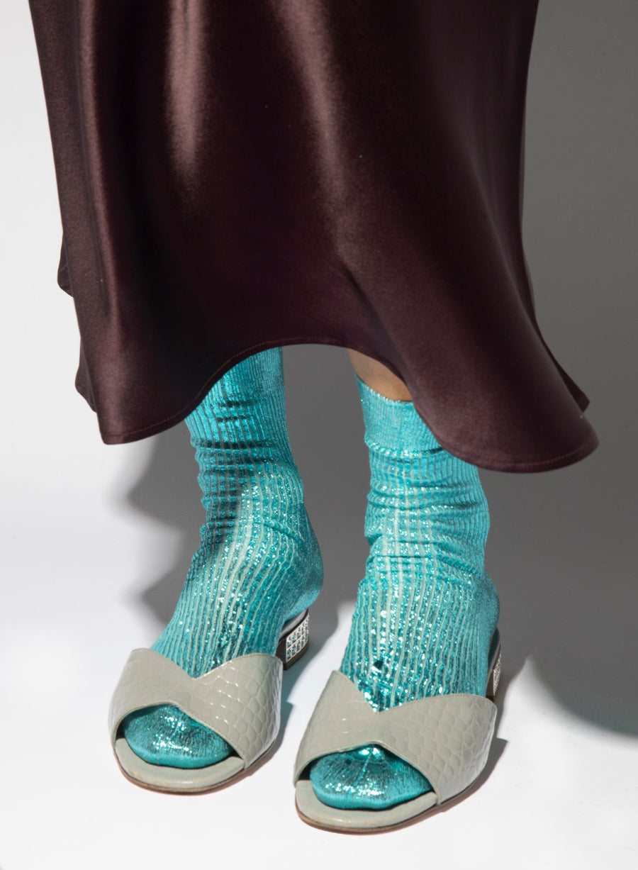 Ribbed Laminated socks (Silk)
