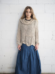 maxi skirt with pleat detailing ( Denim) Blue