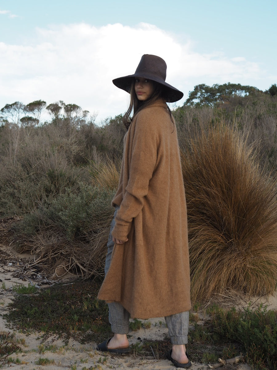 Shawl collar Luxe cardi (Alpaca)- Tan