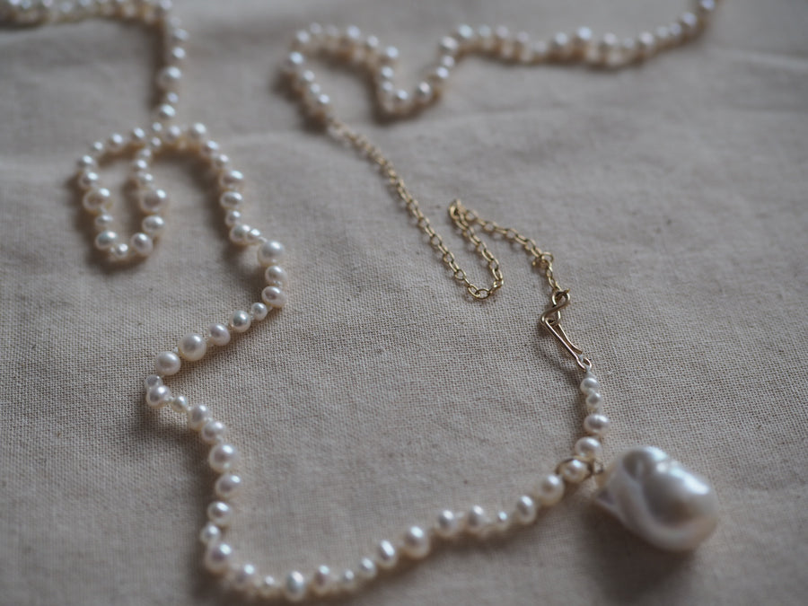 Ivory Pearls With Chain,  Pearl charms
