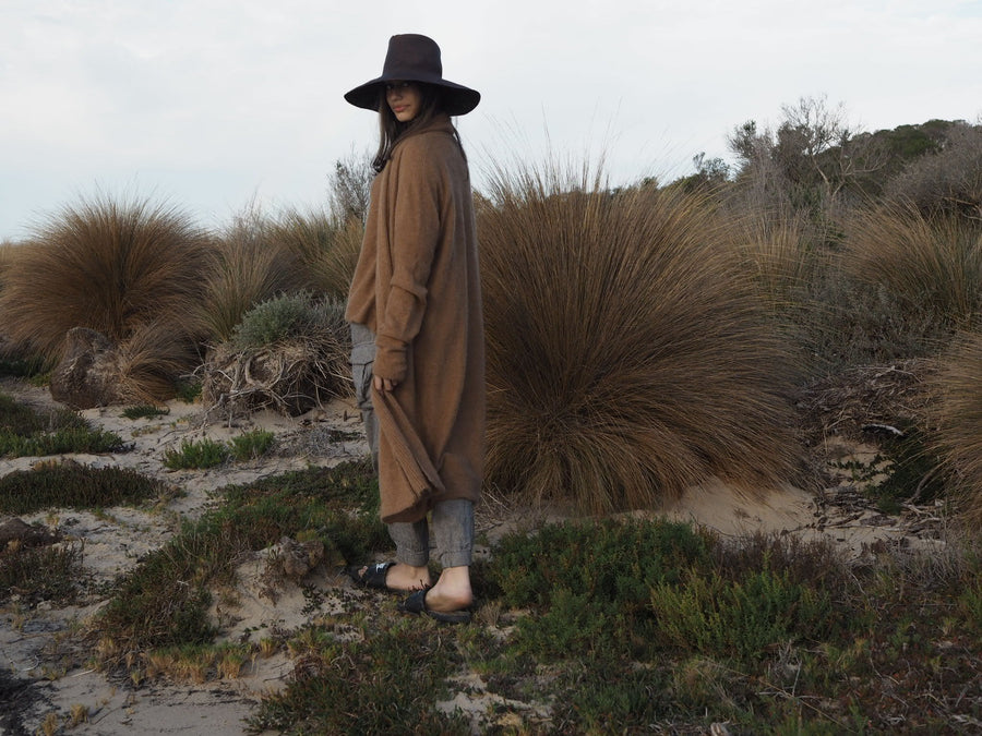 Shawl Collar Luxe Cardi (Alpaca)- Tan