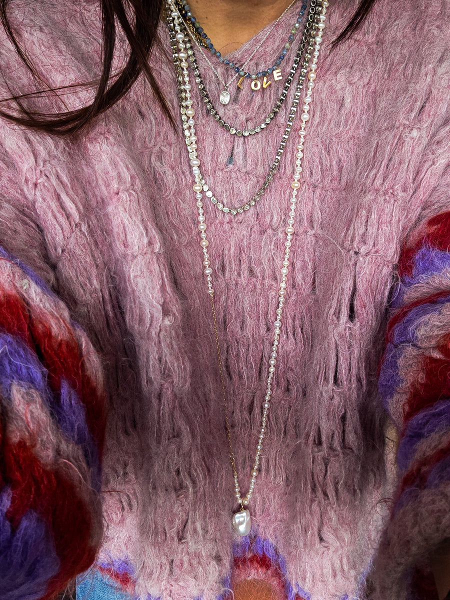 Ivory Pearls With Chain,  Pearl charms